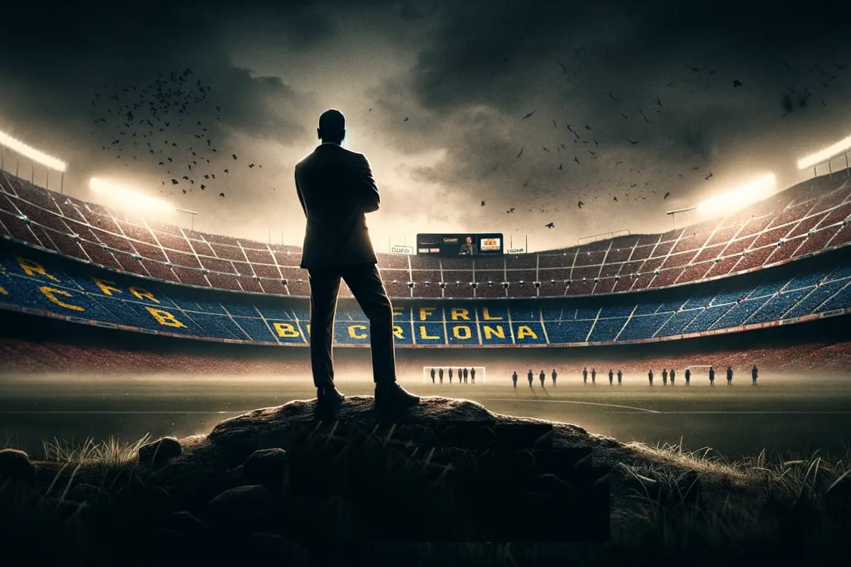 coach looking at stadium