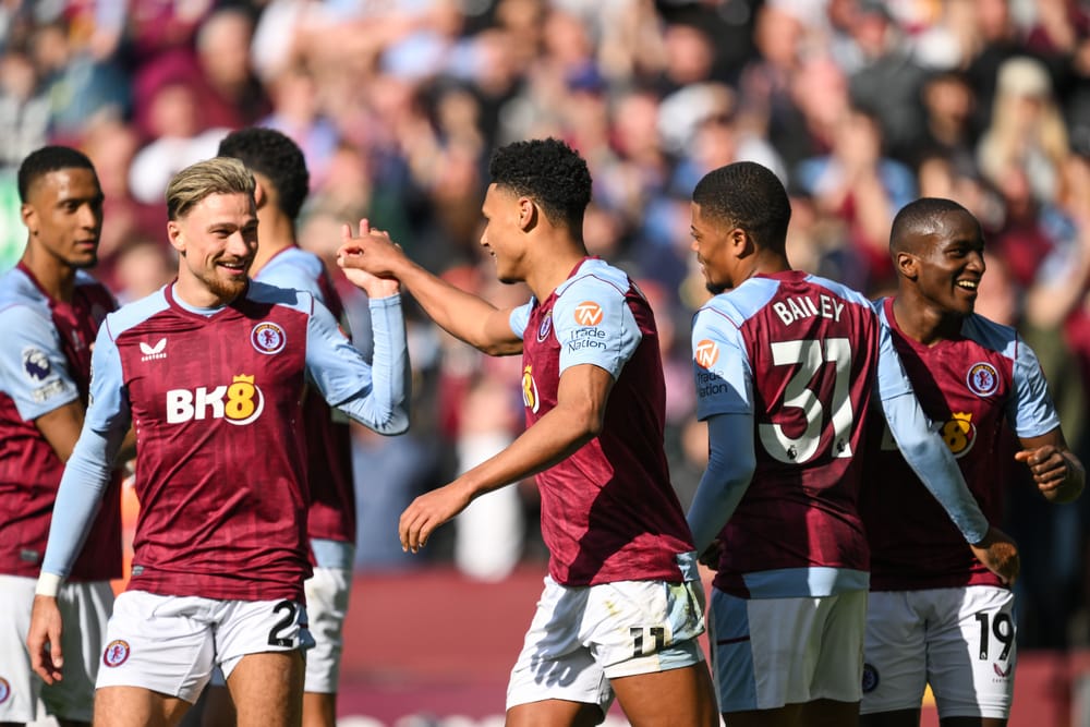 Ollie Watkins of Aston Villa celebrates.