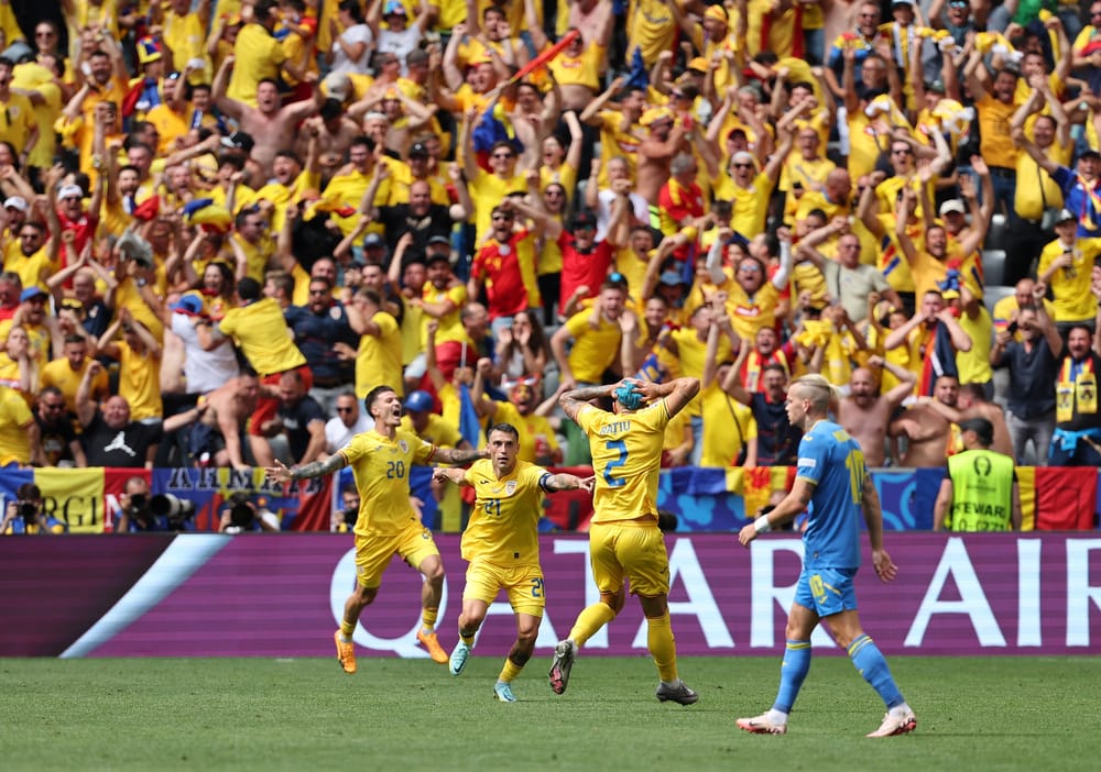 Slovakia vs Romania: Euro Championship Group E Showdown at Frankfurt Arena.